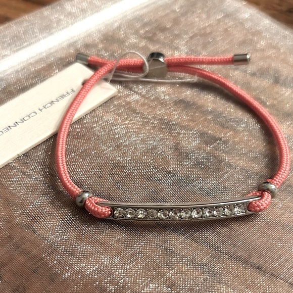 French Connection Coral pink Bracelet with Silver Details - Picture 1 of 4